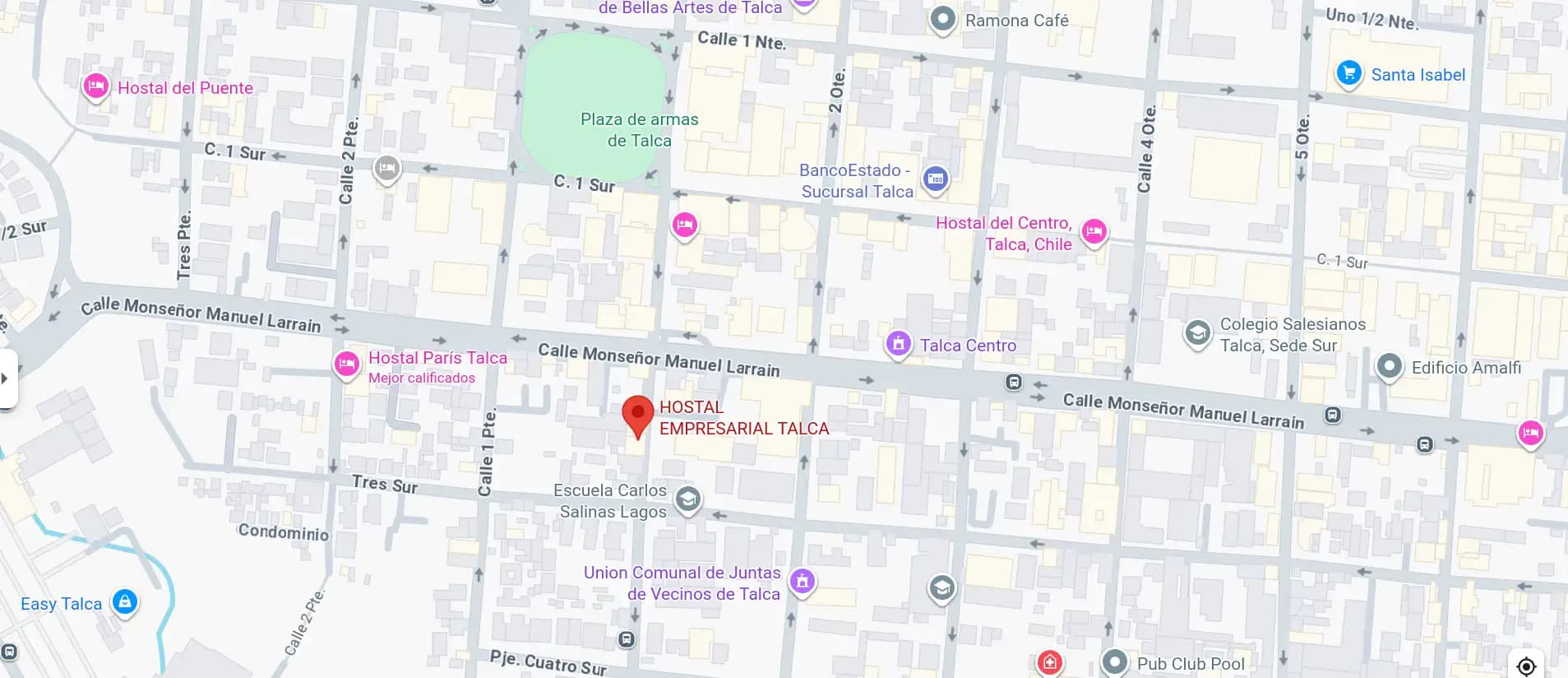 Ubicación Hostal Empresarial Talca